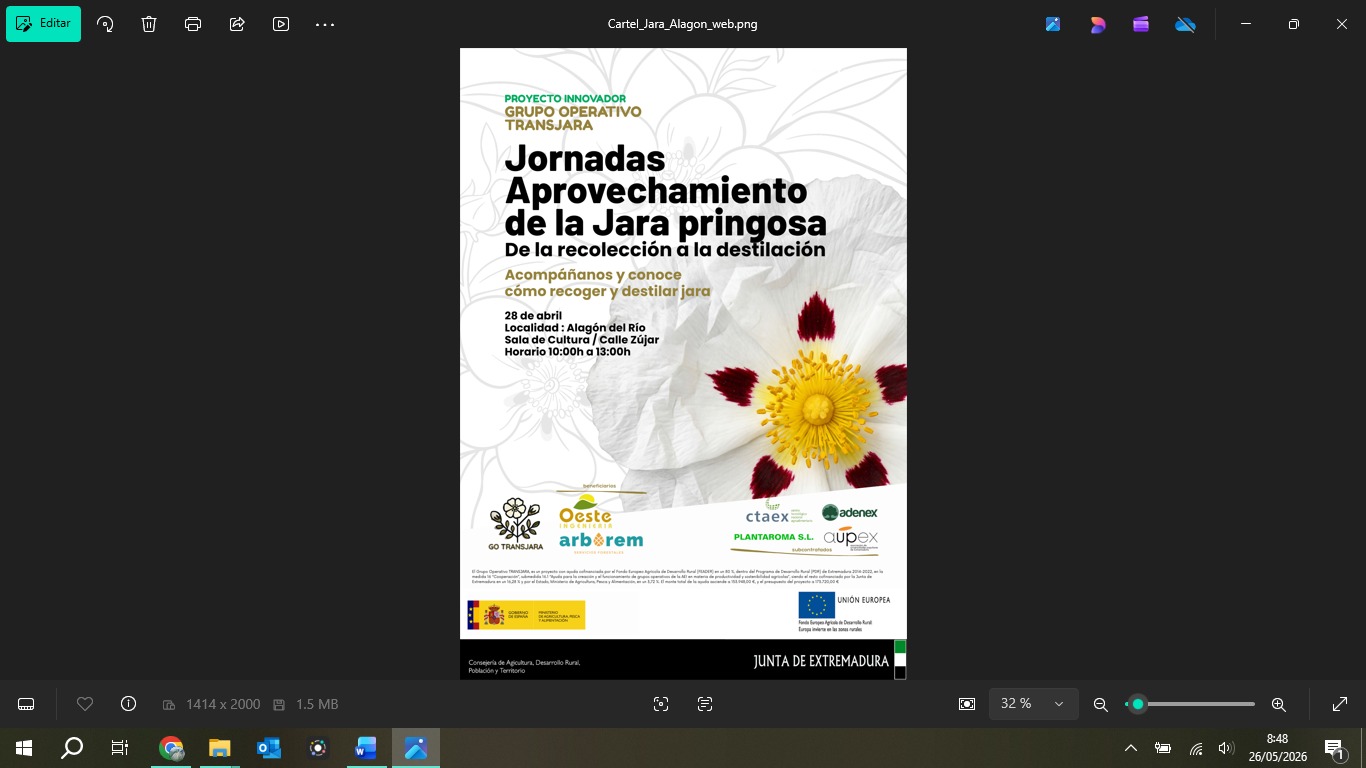 Jornada de transferencia en Alagón del Río: aprovechamiento de la jara pringosa de la recolección a la destilación